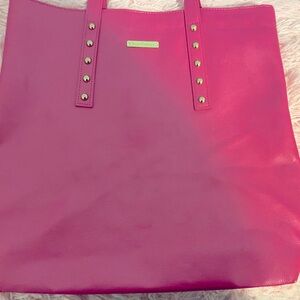 Juicy Couture Barbie Hot Pink Studded Bag Weekender Travel Tote Purse *FLAWED*